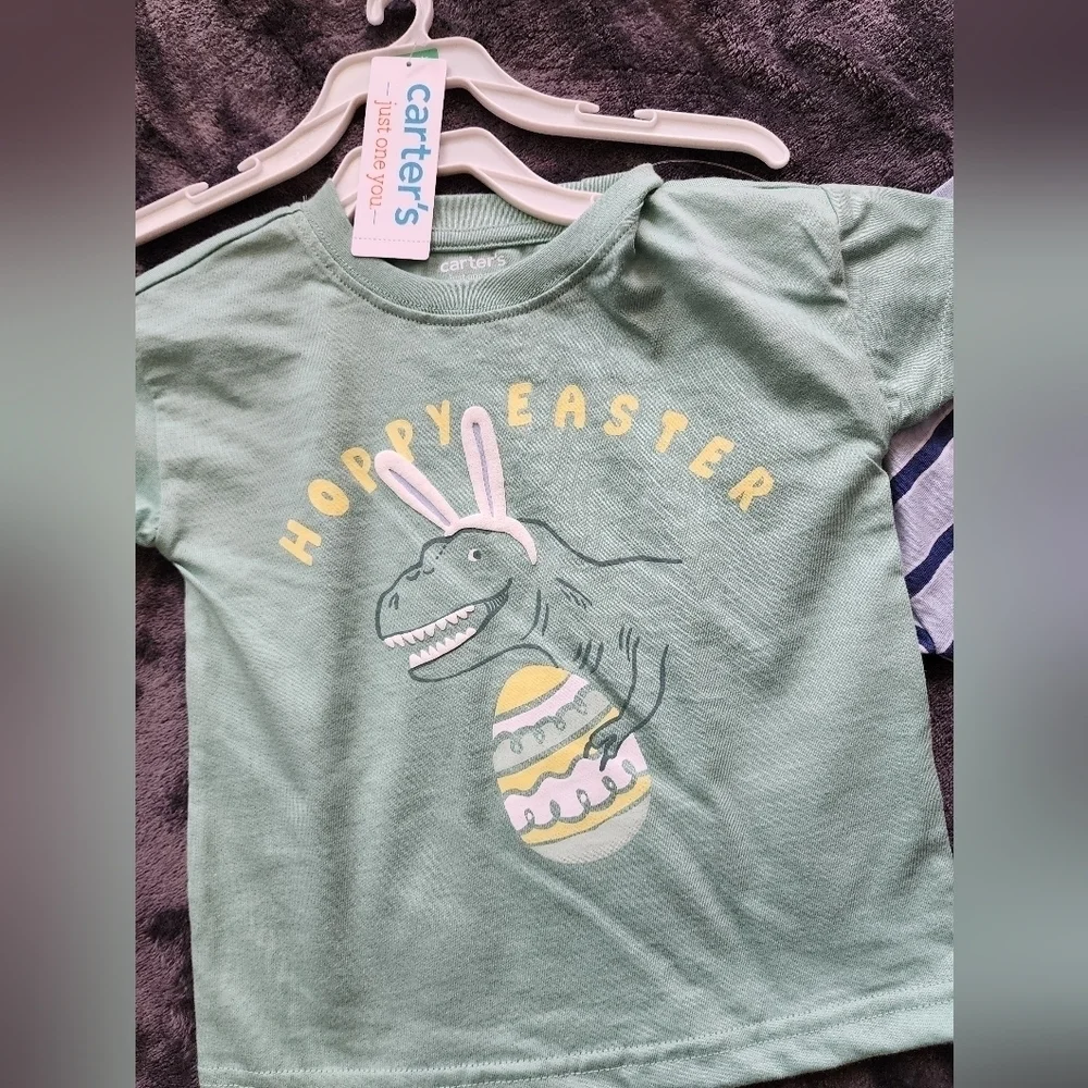NWT Carter's Just One You Toddler Boys' 2pk Happy Easter T-Shirt, size 18 month